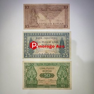 Paket uang kuno seri budaya 10 rupiah 25 rupiah 50 rupiah budaya tahun