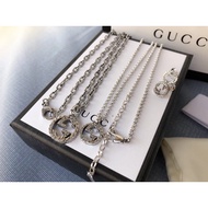 Guui Daigou Version Guui New Guui Interlocking Double G Necklace Counter Consistent 925 Sterling Sil