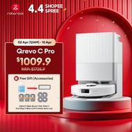 Roborock Qrevo C Pro Robot Vacuum Cleaner 18500Pa Suction, Dual Anti-Tangle, FlexiArm Mop, Reactive 