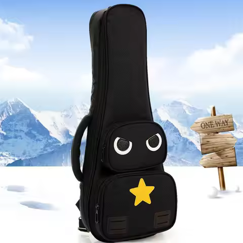Cool unique 21 23 26 inch soprano ukulele case small bass guitar bags soft gig cover tenor backpack 