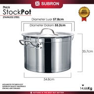 SUBRON Panci Besar Super Tebal Stok Pot 55cm 60cm Sup Soup Masak Banyak Bakso Bakmi Tinggi Rebus Teb