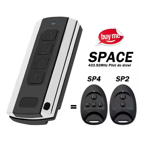 New Replacement SPACE SP2 SP4 433.92MHz Garage / Gate Remote Control SPACE 4CH Garage Door Opener Ha