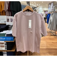 เสื้อยืดโอเวอร์ไซส์สำหรับผู้ชายเสื้อเชิ้ตทรงโคร่ง Uniqlo Airism เสื้อยืดเสื้อยืดคอกลมไซส์ S-XL