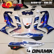 Dinamik Cover set Blue with sticker (3) Biru Putih Dinamik120 "GP RACING"