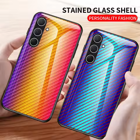 Colorful Tempered Glass Case For Samsung Galaxy A26 A36 A56 M15 M35 M55 M34 A16 5G A06 A07 A17 S25 F