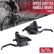 Shifter Handle Brake 3x7 Speed Bicycle Gear Shifter Pair 2 PCS (Right - Kiri)