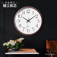 🚓Japanese Imported Wall Clock Seiko Electric Wave Controlled Movement Japanese Clock Living Room Pocket Watch Solid Wood