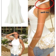 BHJN RAVEN HALTER PEPLUM BACKLESS TOP HALTER TOP BACKLESS TOP PEPLUM TOP