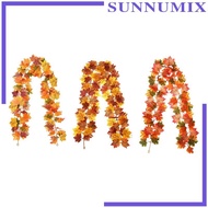 [Sunnimix] Artificial Maple Vine Garland Maple Leaf Decorative Fall Garland Autumn Hanging Vine Fabr