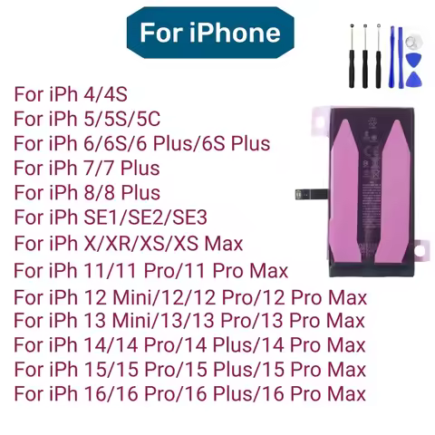 High Capacity Battery For iPhone 6S 6 7 8 Plus 6Plus For iPhone X SE 5S 5C 5 XR XS Max Bateria For i