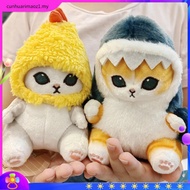 SHARK ATTACK CAT Cute Cat Plushy Toy Stuffed Animal Doll Pendant Bag X9V1