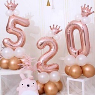 READY STOCK - 32INCH 32” Number Foil Balloon 32inch Rosegold rose gold nombor belon party decoration