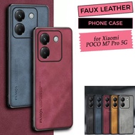 for Xiaomi Poco M7 Pro 5G POCO M7Pro 2409FPCC4G 2409FPCC4I Plain Leather Phone Casing Matte Suede Ca