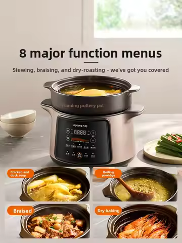 220V Joyoung Electric Slow Cooker Automatic Ceramic Pot Soup Stew Rice Porridge Cooking Machine New 