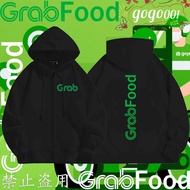 Ready Stock Baju Sulam Grab Simple Grab Food Hoodie Grab Food Delivery Pure Cotton long-sleeved swea