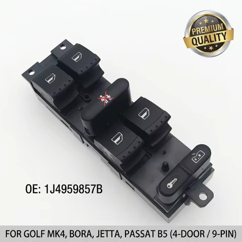 1J4959857B Front Left Driver Side Master Power Window Switch for VW Golf MK4 Bora Jetta Passat B5 Sk