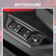 For Audi A3 8Y S3 2021-2025 Car Interior Window Switch Buttons Panel Trim 4pcs Protect Sticker Carbo