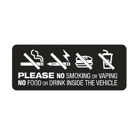 Car sticker warns not to smoke in the cab cab Food bottle Creative waterproof accessory Window stick