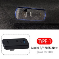 Glove Box Docking Station for Tesla Model 3 Y 3+ Y Juniper USB Hub Ports Car 4-in-1 USB Extender Cha
