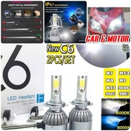 NEW C6 LED BULB 2pc car motor fog lamp h1 h3 h4 h7 h8 h11 h16 9005 9006 yamaha honda perodua proton 