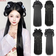 MAURICE Chinese Ancient Wig, Synthetic Antique Women Hanfu Wigs, Headdress Hairpiece Photography Hanfu Wig Headband