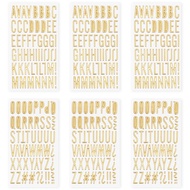 6 Sheets 3D Alphabet Sticker Self Adhesive PVC Gold Scrapbook Letter Sticker for Present Box SHOPSKC
