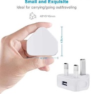 5V2A PD快充英規插頭 雙USB充電器 手機快速充電頭- USB單口 1A 白色 均碼