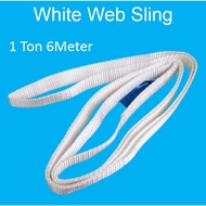 Toyu 30pcs 1 Ton 1-6 Meters Web Sling White (Regular) (Safety Factor 5:1) Polypropylene Lifting Belt