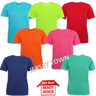 (JERSEY TOWN) MEN / WOMEN UNISEX PLAIN JERSEY T-SHIRT PLAIN CASUAL SHORT SLEEVES STRETCHABLE (BAJU T
