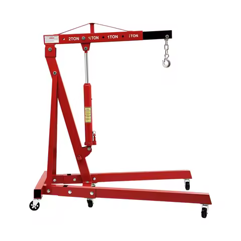 2T/4409lbs Folding Hydraulic Powered Engine Hoist Cherry Picker Shop Crane Hoist Lift Carbon Steel w