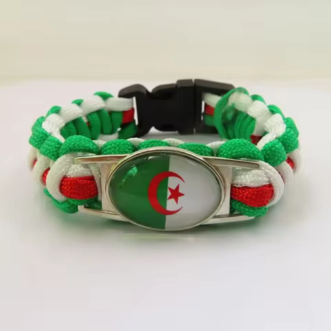 Customize Algeria Flag Bracelet Handmade Wrap Bacelets For Women And Men Gift