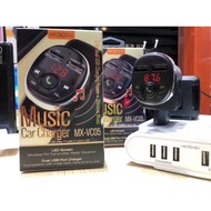 MOXOM MUSIC CAR CHRGER 2.4A DUAL USB CHARGER POWER +WIRELESS MUSIC MODEL:- MX-VC05