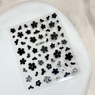5D/3D NAIL ART RAISED NAIL ACCESSORIES STICKER - VINTAGE FLOWER RIBBON NAIL STICKER
