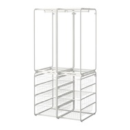 IKEA ALGOT Frame with rod/wire baskets, white