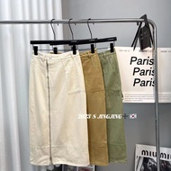 [genies Elf] In Stock Styling Long Skirt Denim Beige 8