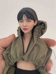 Handmade 1/12 1/18 Scale Japanese Eimi Fukada Cute Beauty Head Sculpt Model Fit TBL PH Suntan Femal