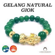 GELANG BATU GIOK NATURAL MANAU MOTIF QILIN