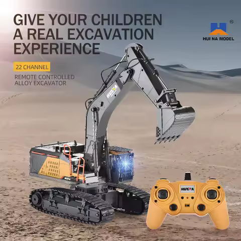 HUINA 1592 RC Excavator 1:14 Scale 22 Channels 2.4G Semi-Alloy Remote Control Engineering Crawler Tr