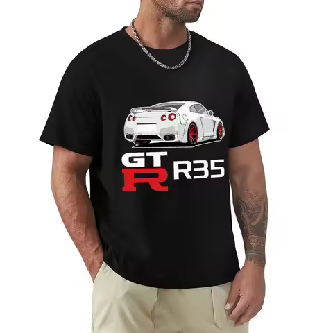 Monster Skyline R35 GTR Jdm Japanese Car Drift T Shirt Harajuku Short Sleeve T-shirt Cotton Graphics
