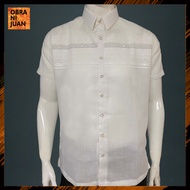 Obra ni Juan Inno Fit (Regular Fit) Polo Barong with Print - Off- White (#2778)