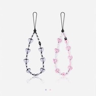 CASETiFY Acrylic Bead Love Cool Black Heart Phone Chain Black Love Phone Case Hanging Chain