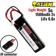 Alienmodel 2S 1500mAh 5C 6.6V 9.9WH LiFe Battery with JR Futaba Plug AL1500/5-2S