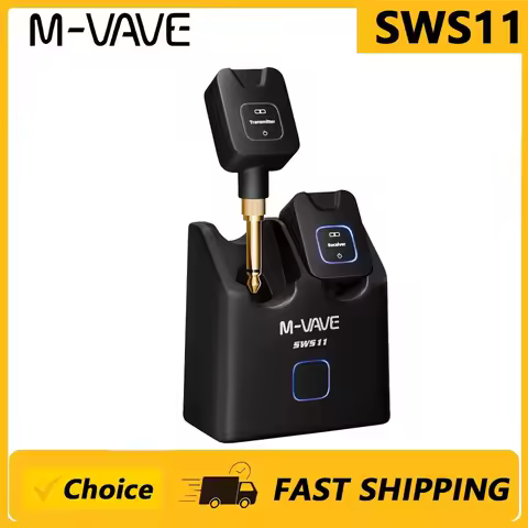 M-VAVE SWS11 Wireless Guitar System 5.8GHz Digital Transmitter Receiver, 24bit/48kHz Audio, ＜4.6ms L