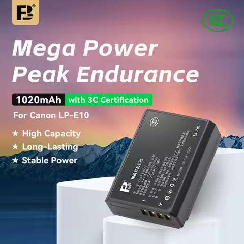 FB LP-E10 1020mAh Battery for Canon EOS 1100D 1200D 1300D 1500D 3000D 4000D, High Capacity Replaceme