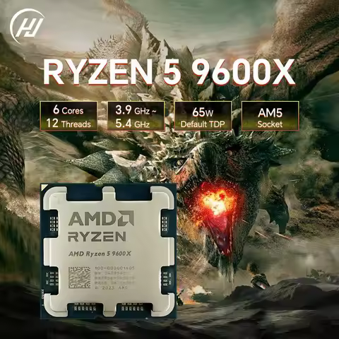 AMD Ryzen 5 9600X 6-Core 12-Thread Zen 5 5.4GHz New TDP 65W 38MB Game Cache 4NM DDR5 R5 9600X Socket