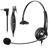 2.5mm Telephone Headset with Noise Cancelling Mic & Mute Switch Office Phone Headset Compatible with
