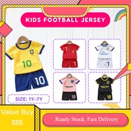 ComelBaby 1-7Y Kids Football Jersey 2PC Set Short Sleeve Shirt Sport Pants Baju Budak Bola Sepak Kanak Kanak_AM10276