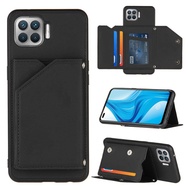 Thinmon for OPPO F17 Pro/A93/Reno 4F/Reno 4 Lite Back Cover Leather Card Slots Mobile Phone Case