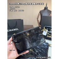 Chanel Chanel 22bag Garbage Bag 22 Small Bag Black Gold Leather Hobo