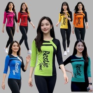 Bestie squad elastic gym t-shirt sport t shirt